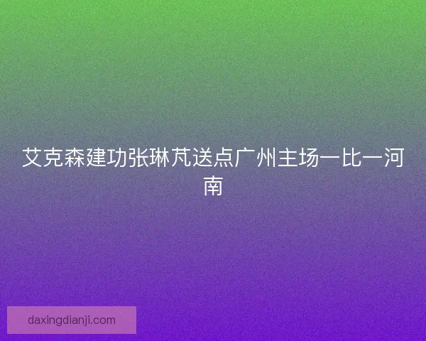 艾克森建功张琳芃送点广州主场一比一河南